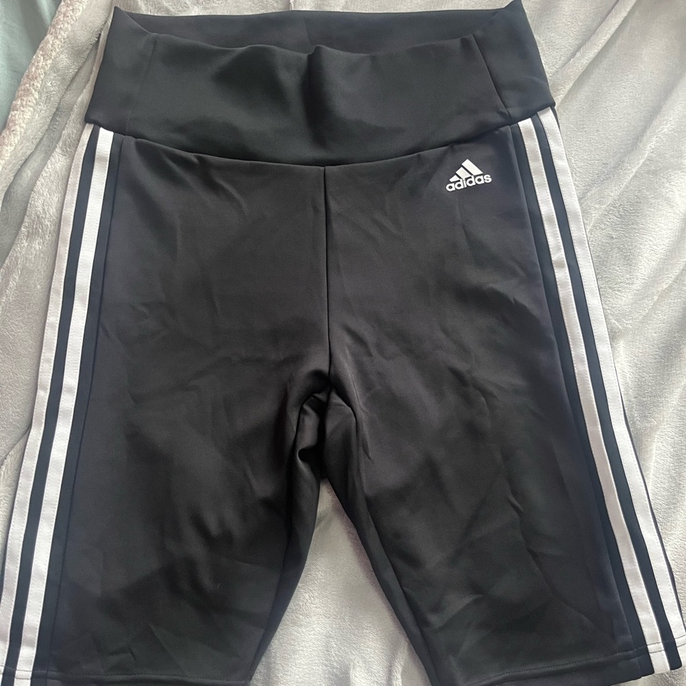 Adidas Black Shorts with White Accents